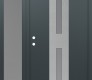 Modern Steel Front Door DIAMOND A6 52" X 80" ANTHRACITE/ANTHRACITE FROSTED GLASS PANEL STAINLESS STEEL RHI WITH SIDELITE FROSTED GLASS