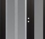 Modern Steel Front Door Diamond C14 52" x 80" black/white frosted Glass Panel stainless steel LHI with Sidelite frosted Glass