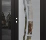 Modern Steel Front Door Diamond C12 52" x 80" black/black clear Glass Panel stainless steel RHI with Sidelite mirrored Glass