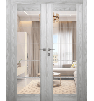Avon 5 Lite Clear Vetro Ribeira Ash Double doors