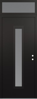 DIAMOND A11 36" X 96" BLACK/WHITE FROSTED GLASS PANEL BLACK LHI WITH TRANSOM FROSTED GLASS