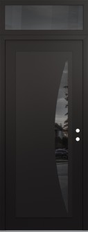 Diamond C13 36" x 96" black/black mirrored Glass Panel black LHI with Transom mirrored Glass