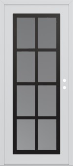 Diamond C16 36" x 80" white/white frosted Glass Panel black LHI