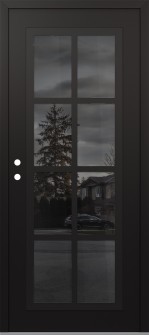 Diamond C16 36" x 80" black/black mirrored Glass Panel black RHI