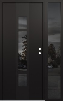 DIAMOND A9 50" X 80" BLACK/BLACK MIRRORED GLASS PANEL BLACK LHI WITH SIDELITE MIRRORED GLASS