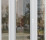 Modern Steel Front Door Diamond C1 68" x 80" white/white clear Glass Panel stainless steel LHI with 2 Sidelites clear Glass