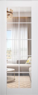 DOOR SLAB SMART PRO 10 LITE CLEAR VETRO POLAR WHITE 18" X 80" X 1 3/4" TEMPERED CLEAR GLASS