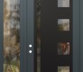 Modern Steel Front Door Diamond C3 48" x 96" anthracite/anthracite clear Glass Panel black RHI with Sidelite and Transom clear Glass