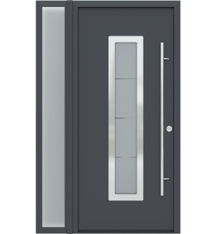 MODERN FRONT STEEL DOOR ARGOS ANTRACIT/WHITE 49 1/4" X 81 11/16" LHI + SIDELITE LEFT