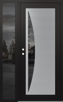 Diamond C13 50" x 80" black/black mirrored Glass Panel stainless steel RHI with Sidelite mirrored Glass