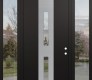 DIAMOND A6 68" X 96" BLACK/BLACK CLEAR GLASS PANEL STAINLESS STEEL RHI WITH 2 SIDELITES AND TRANSOM CLEAR GLASS