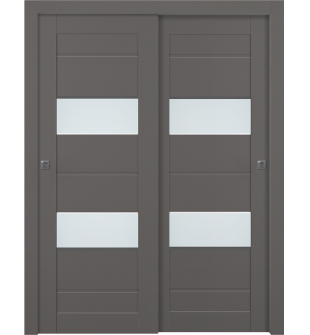 Vita Vetro Gray Matte Bypass doors