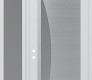 Modern Steel Front Door Diamond C13 48" x 96" white/white frosted Glass Panel stainless steel RHI with Sidelite and Transom frosted Glass