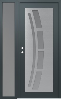 Diamond C12 52" x 80" anthracite/anthracite frosted Glass Panel stainless steel RHI with Sidelite frosted Glass