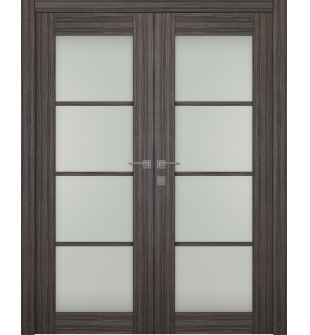 Palladio 4 Lite Vetro Gray Oak Double doors