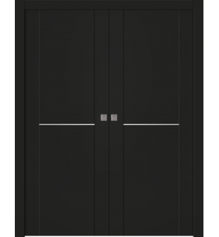 Avon 01 1H Black Matte Double pocket doors