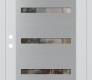 Modern Steel Front Door Diamond C7 36" x 80" white/white clear Glass Panel stainless steel RHI