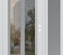 Modern Steel Front Door Diamond C14 48" x 80" white/white clear Glass Panel stainless steel LHI with Sidelite frosted Glass