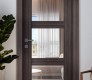 Palladio 3 Lite Clear Vetro Gray Oak Modern Interior Frameless Door by Belldinni