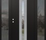 DIAMOND A2 60" X 80" BLACK/BLACK CLEAR GLASS PANEL STAINLESS STEEL LHI WITH 2 SIDELITES MIRRORED GLASS