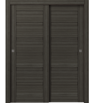 Louver Gray Oak Bypass doors