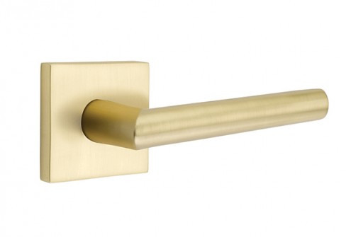 EMTEK ATHENA LEVER WITH SQUARE ROSETTE PRIVACY RH SATIN BRASS (US4) 5210