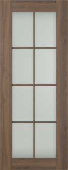 DOOR SLAB AVON 8 LITE VETRO PECAN NUTWOOD 28" X 84" X 1 3/4"