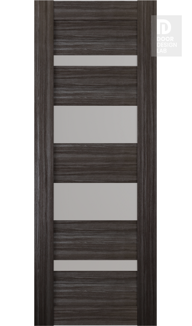 DOOR SLAB MIRELLA VETRO GRAY OAK 18" X 80" X 1 9/16" FROSTED GLASS