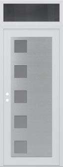 Diamond C5 36" x 96" white/white frosted Glass Panel stainless steel RHI with Transom mirrored Glass
