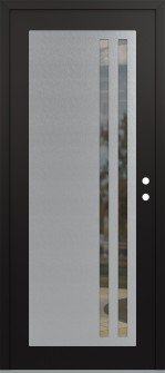 Diamond C6 36" x 80" black/black clear Glass Panel stainless steel LHI