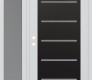 Modern Steel Front Door Diamond C11 48" x 80" white/white frosted Glass Panel black RHI with Sidelite frosted Glass