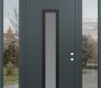 DIAMOND A11 60" X 96" ANTHRACITE/ANTHRACITE FROSTED GLASS PANEL BLACK RHI WITH 2 SIDELITES AND TRANSOM CLEAR GLASS