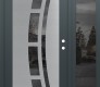 Modern Steel Front Door Diamond C12 48" x 80" anthracite/anthracite mirrored Glass Panel stainless steel LHI with Sidelite mirrored Glass