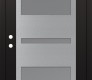 Modern Steel Front Door Diamond C10 36" x 80" black/white frosted Glass Panel stainless steel RHI