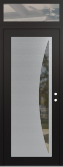 Diamond C13 36" x 96" black/black clear Glass Panel stainless steel LHI with Transom clear Glass