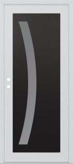 Diamond C4 36" x 80" white/white frosted Glass Panel black RHI