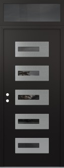 Diamond D6 36" x 96" black/black Mirrored Glass Panel stainless steel RHI with Transom Mirrored Glass