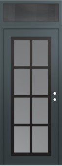 Diamond C16 36" x 96" anthracite/anthracite frosted Glass Panel black LHI with Transom mirrored Glass