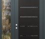 Modern Steel Front Door Diamond C11 52" x 96" anthracite/anthracite mirrored Glass Panel black RHI with Sidelite and Transom clear Glass