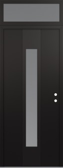 DIAMOND A1 36" X 96" BLACK/WHITE FROSTED GLASS PANEL BLACK LHI WITH TRANSOM FROSTED GLASS