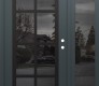 Modern Steel Front Door Diamond C16 52" x 80" anthracite/anthracite mirrored Glass Panel black LHI with Sidelite mirrored Glass