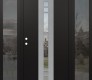 DIAMOND A4 60" X 80" BLACK/BLACK CLEAR GLASS PANEL STAINLESS STEEL LHI WITH 2 SIDELITES MIRRORED GLASS