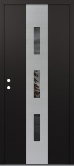 DIAMOND A7 36" X 80" BLACK/BLACK MIRRORED GLASS PANEL STAINLESS STEEL RHI