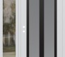 Modern Steel Front Door Diamond C14 50" x 80" white/white frosted Glass Panel black RHI with Sidelite clear Glass