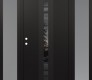 Modern Steel Front Door DIAMOND A4 60" X 80" BLACK/BLACK MIRRORED GLASS PANEL BLACK RHI WITH 2 SIDELITES FROSTED GLASS