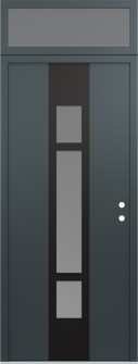 DIAMOND A9 36" X 96" ANTHRACITE/ANTHRACITE FROSTED GLASS PANEL BLACK LHI WITH TRANSOM FROSTED GLASS