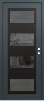 Diamond C2 36" x 80" anthracite/anthracite mirrored Glass Panel black LHI