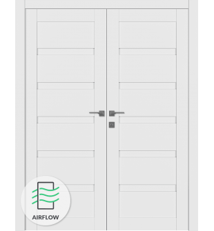 Louver Snow White Double doors