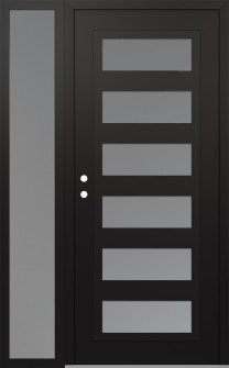 Diamond C9 50" x 80" black/white frosted Glass Panel black RHI with Sidelite frosted Glass