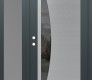 Modern Steel Front Door Diamond C13 48" x 80" anthracite/anthracite mirrored Glass Panel stainless steel RHI with Sidelite frosted Glass